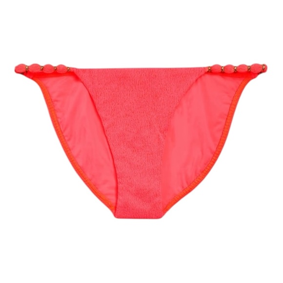 VIX PAULA HERMANNY Firenze Beads Cloqué Lowrise Bikini Briefs - Red NWT - Picture 6 of 7